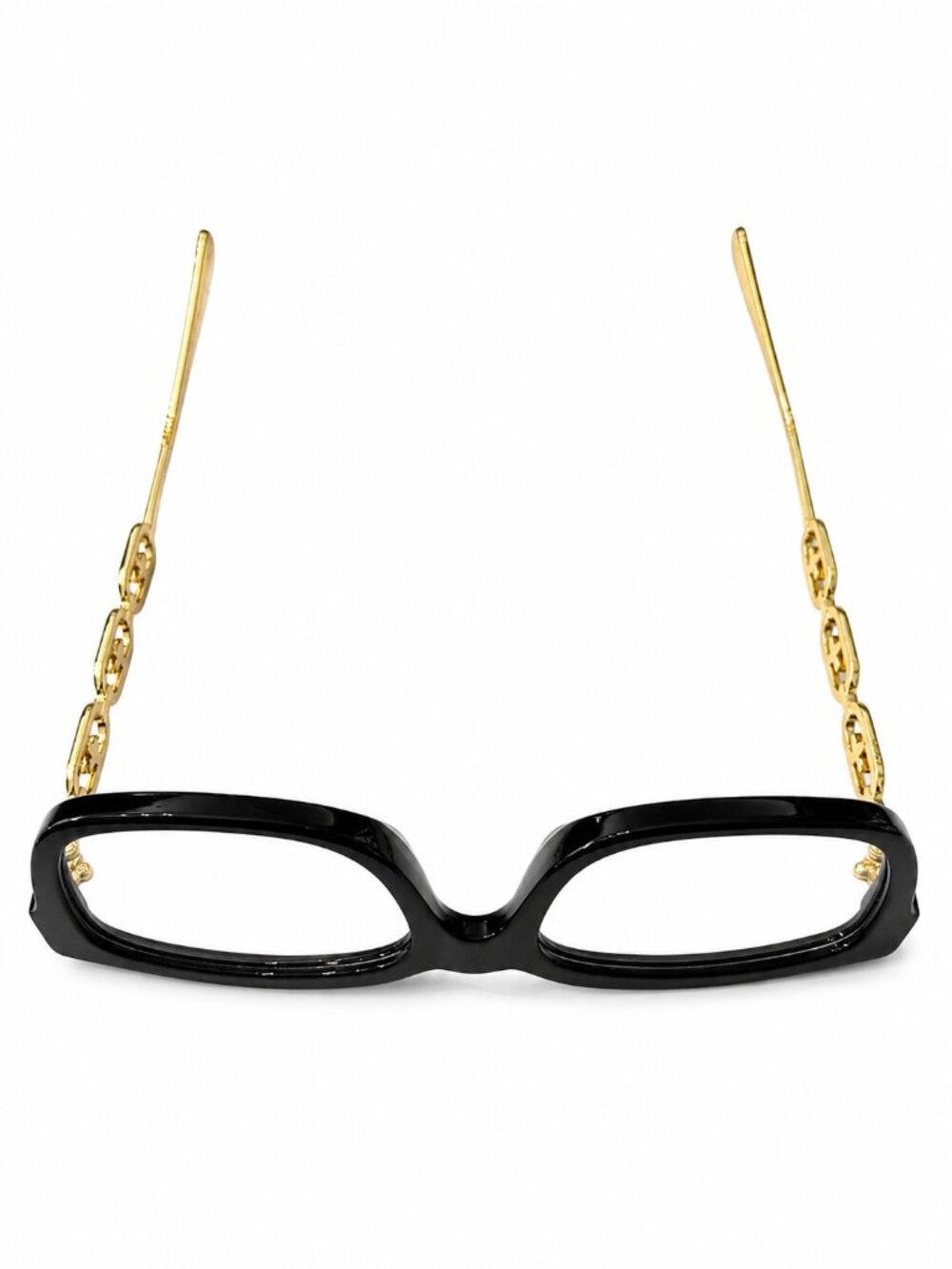Black and Gold Chain Link Eyeglass Frames 55-18-143 - Picture 6 of 9